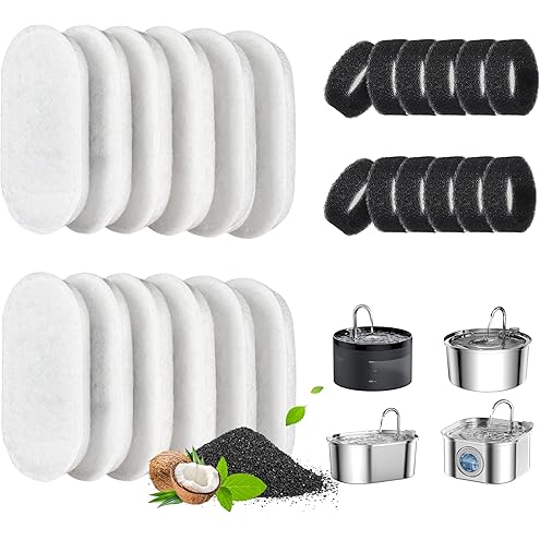 Cat Water Fountain Filter,16 Pack Cat Fountain Replacement Filters for Stainless Steel 67oz/2L Adjustable Water Flow Pet Water Fountain,Dog Water Fountain (8+8 Pack) — image 14