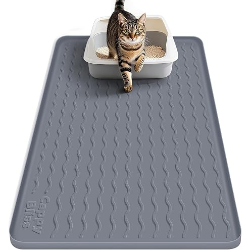 Pieviev Silicone Cat Litter Trapping Mat, 34''x22'' Large Cat Litter Mat, Easy to Clean & Soft on Kitty Paws, Waterproof Kitty Litter Pads for Indoor Cats, Dark Grey — image 14