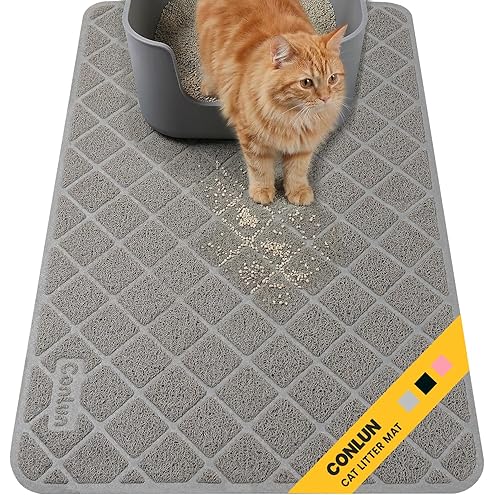 GORILLA GRIP Cat Litter Box Mat, Cushioned Coil Mesh Litter Trapping Mats, Scatter Control Supplies for Less Mess, Phthalate Free, Ultra Deep Catch Grooves, Rinse or Vacuum to Clean, 24x17 Gray — image 14