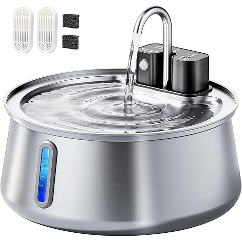 KittySpout Stainless Steel Cat Water Fountain Automatic Drinking Fountain, Quiet Circulating Water Bowl, Dishwasher Safe, Indoor Pet Fountain for Hydrated Healthy Cats (Stainless Steel, 4L Corded) — image 15