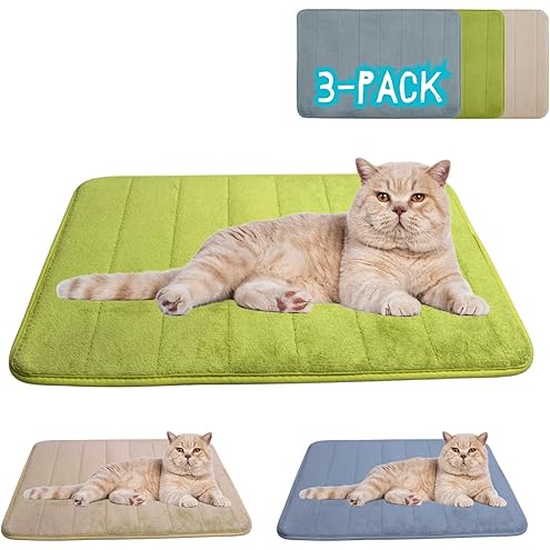 Tuanse 4 Pack Ultra Soft Dog Cat Bed Mat Small Animal Guinea Pig Bed with Cute Print Reversible Fleece Dog Crate Kennel Pad Cozy Washable Thickened Hamster Pet Beds Mat(13 x 19 Inches,Light Gray) — image 15