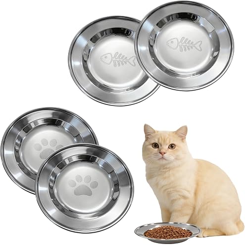 [8 Pack] Stainless Steel Cat Bowls, Cat Dishes Whisker Friendly with Non-Slip Silicone Bottom, Easy to Clean, 5.5" Shallow Wide Cat Food and Water Feeding Bowl for Indoor Outdoor Cats — image 16